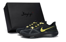 Nike Кроссовки Zoom Structure 25 с низким верхом, противоскользящие, износостойкие, мужские, черно-желтые dj7883-006(team80-男星际飞跃黄s-box) | black yellow