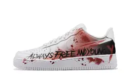 Nike Кроссовки Air Force 1 для скейтбординга с низким верхом, износостойкие, мужские, белые, красные cw2288-111(team41-魅惑) | white red