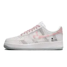 Nike Кроссовки Air Force 1 с низким верхом, противоскользящие, износостойкие, мужские, серо-розовые fj4146-100(team10-爱是你我) | gray pink