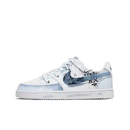 Nike Кроссовки Court Vision 1 с низким верхом, нескользящие, водонепроницаемые, мужские, сине-белые dh2987-101(team584-幽蓝魔盒) | blue white