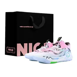 Nike Баскетбольные кроссовки KD Trey 5 X с низким верхом, устойчивые к истиранию, мужские, сине-розовые dj7554-014(team537-梦幻星海lucky黑) | blue pink