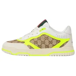 Gucci Кроссовки Re Web «GG Canvas бежево-флуоресцентно-желтый» 787476 aadhw 9562 | white yellow