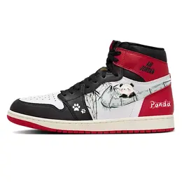 Jordan Баскетбольные кроссовки Air 1 Vintage, мужские, высокие, черно-красные dz5485-106(team56-可爱小熊猫) | black red