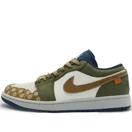 Мужские баскетбольные кроссовки Air 1 Low Top Vintage Jordan, Army Green 553558-414（team1322-aj小雏菊） | army green