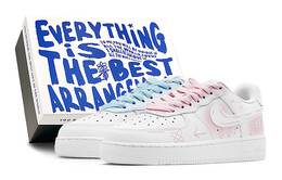Кроссовки Nike Air Force 1 Skateboarding Shoes Men Low-top White, синий/розовый cw2288-111(team88-心动符号s-box） | blue/pink