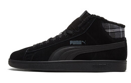 Кроссовки Puma Smash V2 Mid Wtr Fleece Black Mid Board Shoes 366810-01