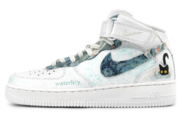 Кроссовки Nike Air Force 1 Skateboarding Shoes Men Mid-top White, белый/черный cw2289-111(team142-男款莫奈睡莲白青) | white/volt/light lemon twist/black
