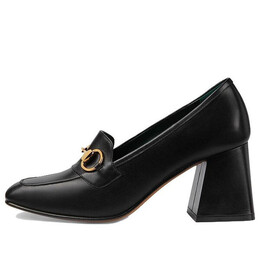 Кроссовки web accent leather pumps 'black' Gucci, черный 757934-aace8-1000 | black