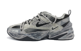 Nike M2K Амортизирующие противоскользящие и износостойкие низкие массивные кроссовки унисекс серо-черные bv0074-001(team292-迷雾2.0) | gray
