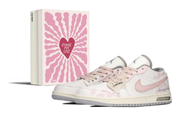 Женские баскетбольные кроссовки Air 1 Vintage низкие белый/бежевый/розовый Jordan розовый бежевый белый 553560-053(teama-玫瑰故事s-box) | pink beige white