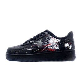 Nike Air Force 1 Легкие и Дышащие Низкие Кроссовки для Скейтборда Унисекс Черный Белый, Черный Белый Красный Золотой fz0627-010（team390-直命天面) | black white red gold