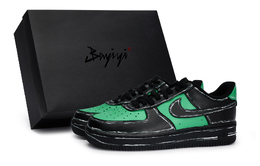 Nike Air Force 1 07 Special Shoe Box Антискользящие износостойкие низкие кроссовки для скейтбординга унисекс черный темно-зеленый белый cw2288-001(team80-次元夜幕深绿s-box） | black dark green white