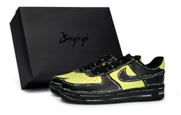 Кроссовки Nike Air Force 1 07 Special с противоскользящей подошвой, износостойкие, низкие, унисекс, черно-желто-белые cw2288-001(team80-次元夜幕黄s-box） | black yellow white