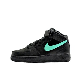 Nike Air Force 1 Дышащие Увеличивающие Росту Полувысокие Скейтборд Кроссовки Унисекс Черные cw2289-001(team577-空军mid绿钩) | black