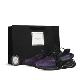 Yeezy Boost 350 V2 Nocturne Противоскользящие низкие повседневные кроссовки Unisex черный фиолетовый Adidas hq4540(team368-男女款夜曲) | black purple