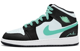 Винтажные баскетбольные кроссовки Air 1 High Top Женские Белый Черный Зеленый Jordan dq8423-103(team拾玖-蒂芙尼绿) | black green