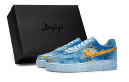 Nike Air Force 1 Антискользящие Износостойкие Низкие Кроссовки для Скейтбординга Унисекс Синий Желтый cw2288-111(team80-男女梦幻海滨s-box) | blue yellow