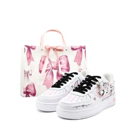 Nike Air Force 1 Антискользящие Износостойкие Низкие Кроссовки для Скейтбординга Женские Розовые Белый Розовый dd8959-100（team403-飘泊恋人-box） | pink white