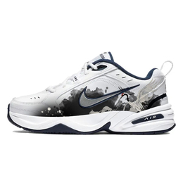 Nike Air Monarch 4 противоскользящие износостойкие низкие массивные кроссовки унисекс серый белый синий 415445-102(team10-水墨飞鹤) | gray white blue