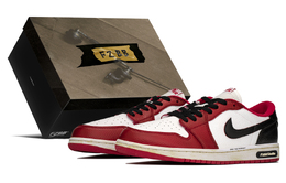 Кроссовки Air 1 Vintage баскетбольные унисекс низкие Black/White/Red Jordan, White Black Red cz0790-161(teama-定格s-box) | white black red