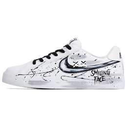 Nike Court Royale Slip Resistant Низкие кеды для скейтбординга Унисекс Черный Белый bq4222-103(teamthree-smiling) | black white
