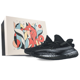 Yeezy Boost 350 V2 Износостойкие низкие повседневные кроссовки Unisex Black Silver Adidas hq4540(team40-雾霾银sbox) | black silver