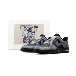Nike Air Force 1 Антискользящие Износостойкие Низкие Кроссовки для Скейтбординга Унисекс Черный Серый Цвет cw2288-001（team81-男女款清夜扪心） | black gray