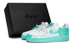 Nike Air Force 1 Противоскользящие Лоу-топ Кроссовки для Скейтбординга Унисекс Белый Tiffany cw2288-111(team80-男女爱的谏言白sbox) | white tiffany