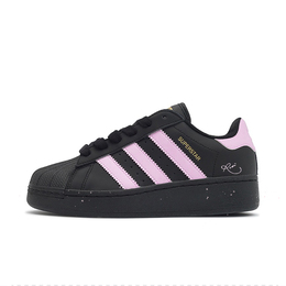 Adidas SUPERSTAR XLG Антискользящие износостойкие низкие кроссовки для скейтбординга унисекс черные розовые ig9777（team478-rose 绮梦粉玫） | black pink