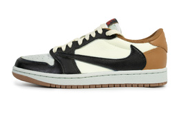 Трэвис Скотт x Air Jordan Противоскользящие Износостойкие Низкие Винтажные Баскетбольные Кроссовки Унисекс Чёрный Коричневый dz4137-700（team258-摩卡倒钩） | black brown