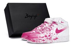 Nike Air Force 1 Coverage Противоскользящие и износостойкие мид-топ скейтбордские кроссовки Мужские Белый Розово-красный cw2289-111(team80-男绯闻现场中sbox) | white rose red