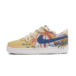 Nike Court Vision 1 Beach Holiday Противоскользящие Кроссовки для Скейтбординга Низкие Мужские Желто-Голубые dh2987-101(team504-海滩假日) | yellow blue