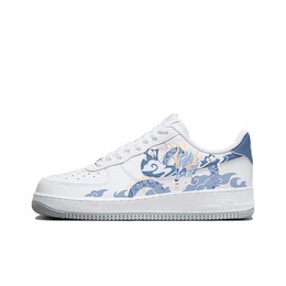 Nike Air Force 1 Противоскользящие Низкие Скейтборд Кроссовки Мужские Белый Синий fj4146-100(team352-蓝龙) | white blue