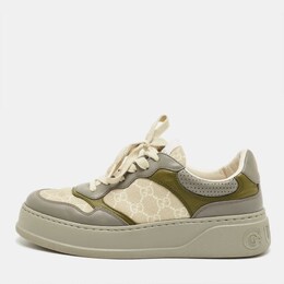 Gucci Multicolor Canvas and Leather Chunky B Low Top Sneakers Size 41.5 1220232