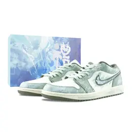Jordan Кроссовки Air 1 Xiulin Ink Traveler устойчивые к истиранию низкие винтажные баскетбольные Army Green, цвет Army Green dc0774-122（team626-修林墨客-sbox） | army green