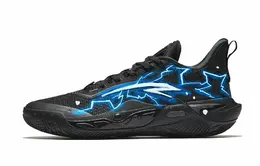Anta KAI 1 SPEED Амортизирующие нескользящие поддерживающие низкие баскетбольные кроссовки мужские черно-синие, цвет Black 112511121s-2(team65-暗夜雷击蓝男款) | black