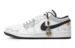 Jordan Air 1 Износостойкие низкие винтажные баскетбольные кроссовки мужские белые - белый, цвет White 553558-132(team285-男款蛇来运转) | white