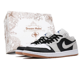Jordan Винтажные баскетбольные кроссовки Air 1 мужские низкие серые Tyrant W-BOX, цвет Tyrant W-BOX 553558-146(team740-暴君礼盒版) | tyrant w-box