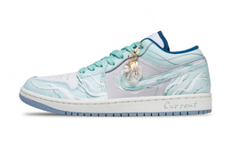 Jordan Винтажные баскетбольные кроссовки Air 1 Low Top унисекс бело-голубые, цвет White Cyan fn5214-141(team774-忒堤斯神话） | white cyan