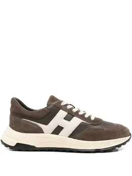 Hogan leather-panelled suede sneakers 31312246