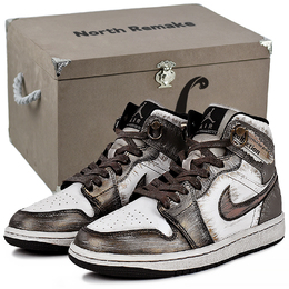 Jordan Женские баскетбольные кроссовки Air 1 Mid Top устойчивые к истиранию винтажные коричневые белые коричневые белые с подарочной коробкой, цвет Brown White-Gift Box-4 dv0991-101(team96-做旧玩家s-box） | brown white-gift box-4