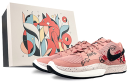 Nike Ja 1 Амортизирующие противоскользящие и износостойкие низкие баскетбольные кроссовки мужские розово-белые, цвет White fv1288-600(team40-粉色莫兰特男sbox) | white