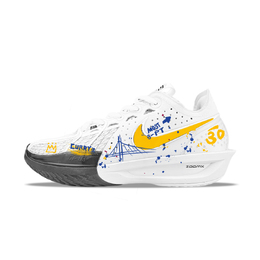 Nike Кроссовки баскетбольные Air Zoom G.T. Cut 3 EP BNK Curry Graffiti мужские низкие бело-желтые, цвет White Yellow dv2918-102(team40-库里涂鸦) | white yellow