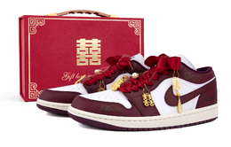 Jordan Кроссовки баскетбольные Air 1 Low-Top унисекс бордовые с черными крючками, цвет Burgundy Black Hook dc0774-161(team18-婚鞋酒红双囍sbox) | burgundy black hook