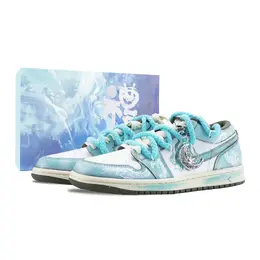 Jordan Air 1 You Long Qingying Износостойкие низкие винтажные баскетбольные кроссовки унисекс бирюзово-изумрудные специальная упаковка, цвет Emerald Special Box dc0774-122（team836-游龙清影-sbox） | emerald special box