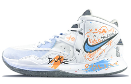 Nike Кроссовки баскетбольные Kyrie 8 Infinity Mid Top унисекс бело-голубые dc9134-102(team40-欧文涂鸦)