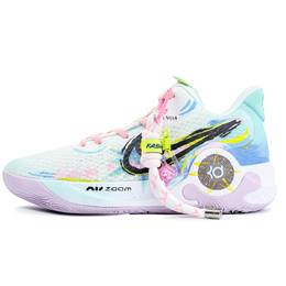 Nike Кроссовки баскетбольные мужские KD Trey 5 IX с амортизацией, износостойкие, дышащие, низкие, розово-голубые, цвет Pink Blue dj6922-100（team802-动能新星） | pink blue
