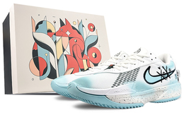 Nike Кроссовки баскетбольные Air Zoom G.T. Cut Academy с амортизацией противоскользящие низкие унисекс бело-голубые, цвет White hf5705-130(team40-蔚蓝少年s-box) | white
