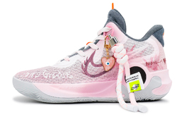Nike Кроссовки баскетбольные KD Trey 5 IX KD EP с амортизацией, ударопрочные, сверхлегкие, мид-топ, унисекс, бело-розовые, цвет White Pink cw3402-011（team313-樱粉悠漾） | white pink