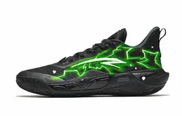 Anta KAI 1 SPEED Противоскользящие и износостойкие поддерживающие низкие баскетбольные кроссовки мужские черные - черный, цвет Black 112511121s-2(team65-暗夜雷击绿男款) | black